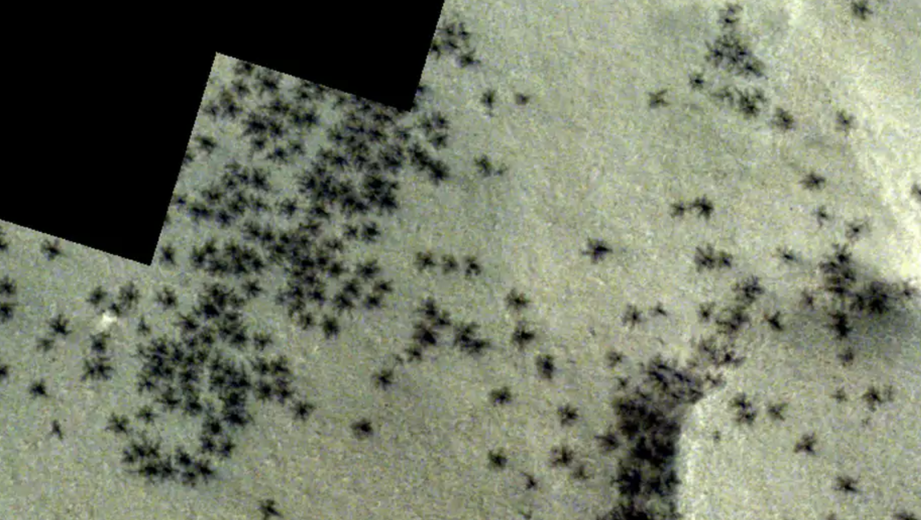 Orbitador de la ESA detecta “señales de arañas” en Marte